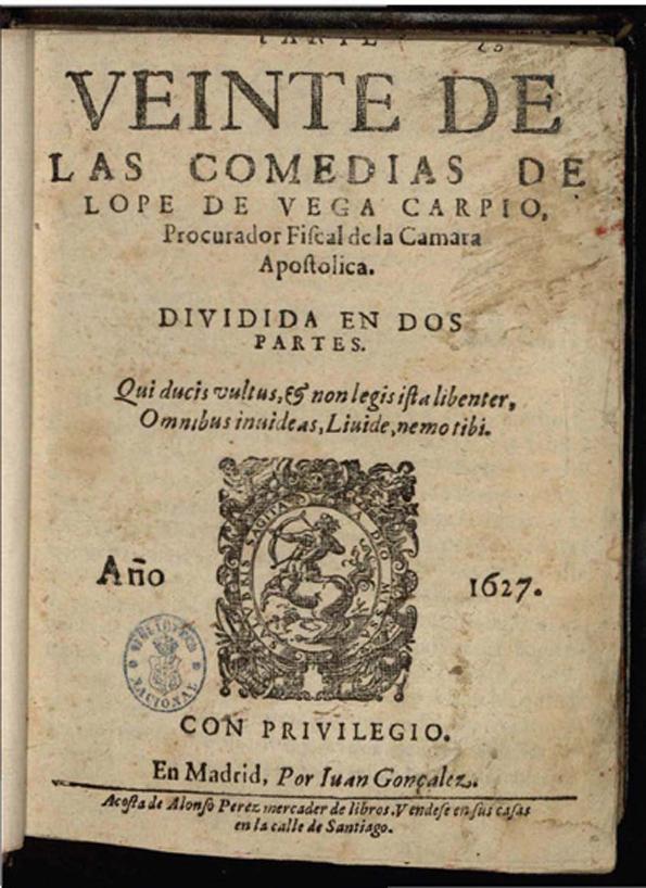 Parte veinte de las Comedias de Lope de Vega Carpio...: diuidida en dos partes | Biblioteca Virtual Miguel de Cervantes
