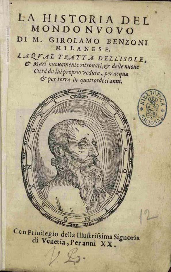 La historia del mondo nuouo / Girolamo Benzoni | Biblioteca Virtual Miguel de Cervantes