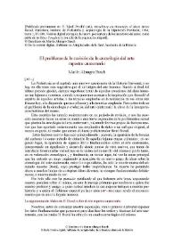 Portada:El problema de la revisión de la cronología del arte rupestre cuaternario / Martín Almagro Basch