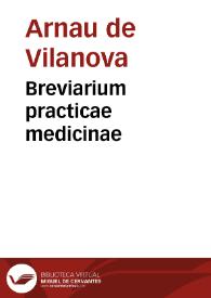 Portada:Breviarium practicae medicinae / Arnau de Vilanova.