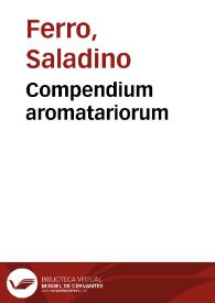 Portada:Compendium aromatariorum / Saladinus de Asculo.