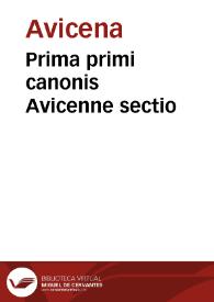 Portada:Prima primi canonis Avicenne sectio / Michaele Hieronymo Ledesma... interprete &amp; enarratore...
