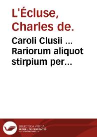Portada:Caroli Clusii ... Rariorum aliquot stirpium per Hispanias obseruatarum historia libris duobus expressa...