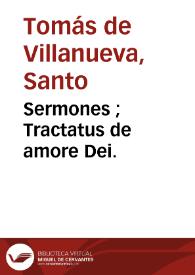 Portada:Sermones ; : Tractatus de amore Dei.