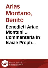 Portada:Benedicti Ariae Montani ... Commentaria in Isaiae Prophetae sermones