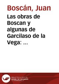 Portada:Las obras de Boscan y algunas de Garcilaso de la Vega : repartidas en quatro libros
