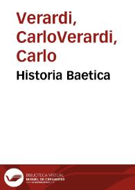 Portada:Historia Baetica / [Carolus Verardus]