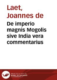 Portada:De imperio magnis Mogolis sive India vera commentarius / E varijs  auctoribus congestus
