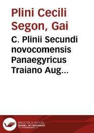 Portada:C. Plinii Secundi novocomensis Panaegyricus Traiano Augusto dictus