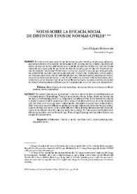 Portada:Notas sobre la eficacia social de distintos tipos de normas civiles / Jesús Delgado Echevarría