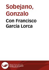 Portada:Con Francisco García Lorca / Gonzalo Sobejano