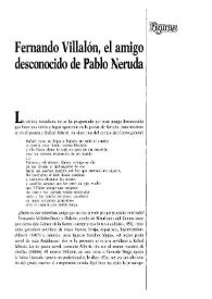 Portada:Fernando Villalón, el amigo desconocido de Pablo Neruda / Pedro Gutiérrez Revuelta