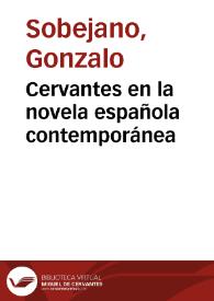 Portada:Cervantes en la novela española contemporánea / Gonzalo Sobejano