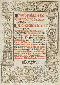 Propaladia / de Bartolomé Torres Naharro | Biblioteca Virtual Miguel de Cervantes