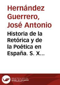 Portada:Historia de la Retórica y de la Poética en España. S. XX