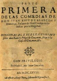 Parte primera de las comedias de Juan Ruiz de Alarcón y Mendoza | Biblioteca Virtual Miguel de Cervantes