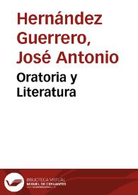 Portada:Oratoria y Literatura / José Antonio Hernández Guerrero