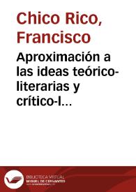 Portada:Aproximación a las ideas teórico-literarias y crítico-literarias de Jaime Gil de Biedma / Francisco Chico Rico