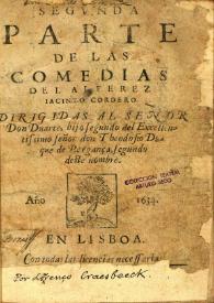 Segunda parte de las comedias del Alférez Jacinto Cordero | Biblioteca Virtual Miguel de Cervantes