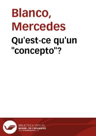 Más información sobre Qu'est-ce qu'un "concepto"?