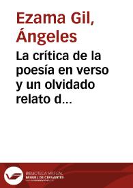 Portada:La crítica de la poesía en verso y un olvidado relato de Clarín / Ángeles Ezama Gil