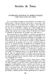 Afinidades poéticas de Jorge Guillén con fray Luis de León / Luis Lorenzo Rivero