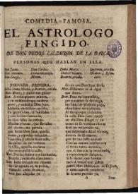 El astrologo fingido | Biblioteca Virtual Miguel de Cervantes