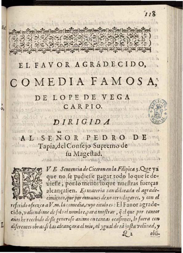 El favor agradecido | Biblioteca Virtual Miguel de Cervantes
