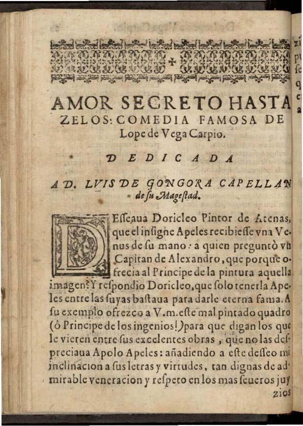 Amor secreto hasta zelos | Biblioteca Virtual Miguel de Cervantes