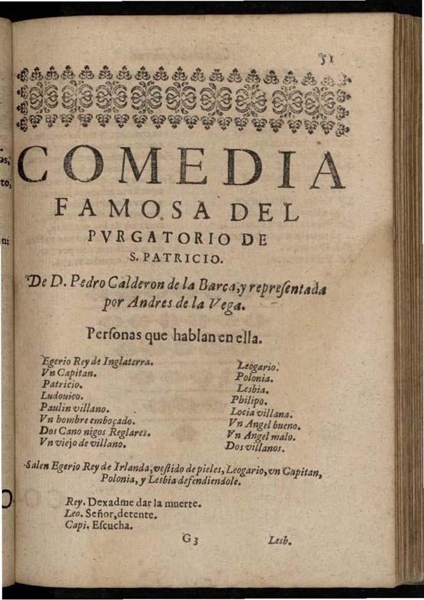 El purgatorio de San Patricio | Biblioteca Virtual Miguel de Cervantes