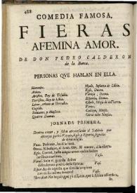 Fieras afemina amor | Biblioteca Virtual Miguel de Cervantes