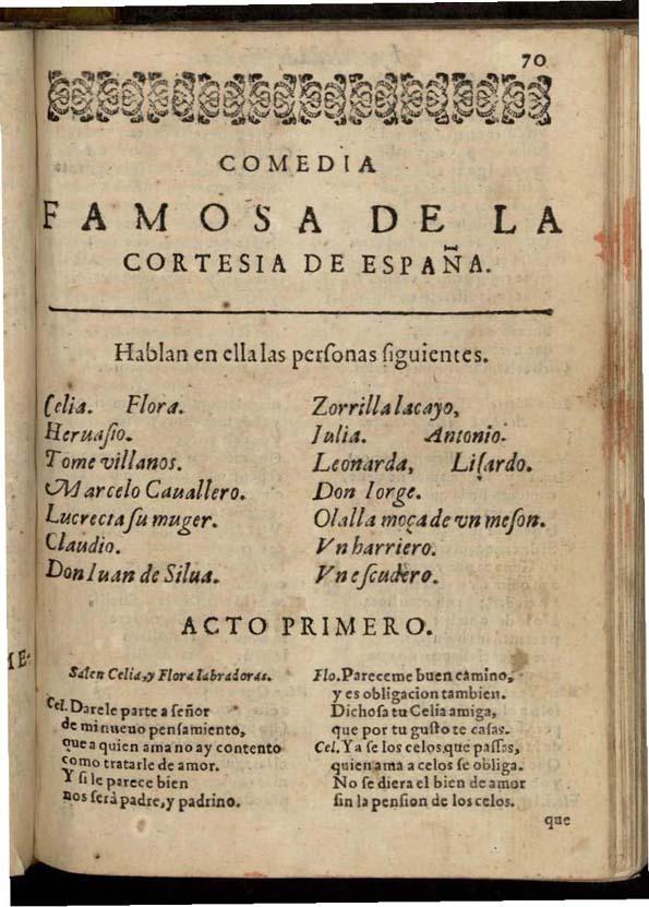 La cortesia de España | Biblioteca Virtual Miguel de Cervantes