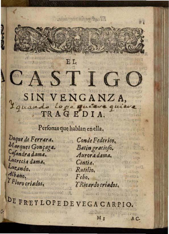 El castigo sin venganza | Biblioteca Virtual Miguel de Cervantes