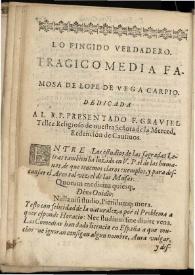 Lo fingido verdadero | Biblioteca Virtual Miguel de Cervantes