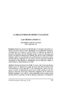 Portada:La dramaturgia de Rómulo Gallegos / Luis Chesney-Lawrence