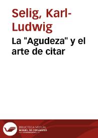 Más información sobre La "Agudeza" y el arte de citar / Karl-Ludwig Selig