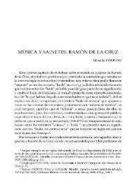 Música y sainetes. Ramón de la Cruz / Mireille Coulon | Biblioteca Virtual Miguel de Cervantes
