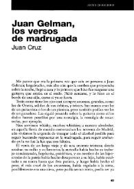 Juan Gelman, los versos de madrugada / Juan Cruz | Biblioteca Virtual Miguel de Cervantes