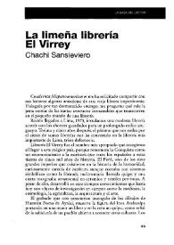Portada:La limeña Librería El Virrey / Chachi Sansieviero