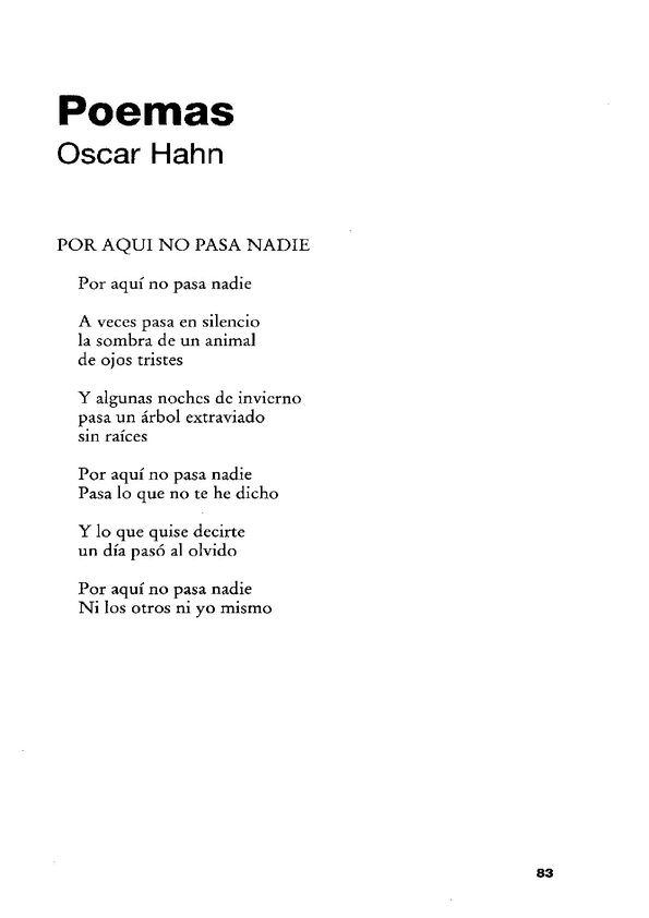Poemas / Óscar Hahn | Biblioteca Virtual Miguel de Cervantes