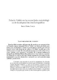 Portada:Palacio Valdés en la encrucijada metodológica de la adaptación cinematográfica / Ismael Piñera Tarque