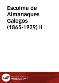 Portada:Escolma de Almanaques Galegos (1865-1929) II / edición de Manuel Quintáns Suárez, Élida Abal Santorum, Alexandra Cillero Prieto