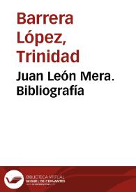Portada:Juan León Mera. Bibliografía / Trinidad Barrera