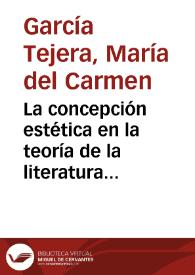 Portada:La concepción estética en la teoría de la literatura de Álvarez Espino y Góngora Fernández / María del Carmen García Tejera