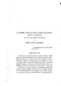 Portada:La novela de Palacio Valdés: clasificación y análisis. La novela de ambiente asturiano / por José Mª Roca Franquesa