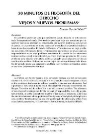 Portada:30 minutos de Filosofía del derecho. Nuevos y viejos problemas / Ernesto Garzón Valdés