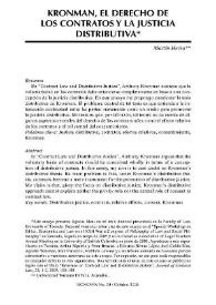 Portada:Kronman, el Derecho de los contratos y la justicia distributiva / Martín Hevia
