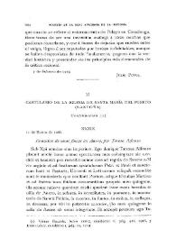 Cartulario de la iglesia de Santa María del Puerto (Santoña) [III] (Continuación) / Manuel Serrano y Sanz