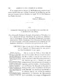 Portada:Comisión Provincial de Monumentos Históricos y Artísticos de Ávila [Acta de la sesión del 12 de noviembre de 1918] / Fernando Rodríguez Guzmán