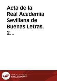 Acta de la Real Academia Sevillana de Buenas Letras, 2 de marzo de 1888 | Biblioteca Virtual Miguel de Cervantes
